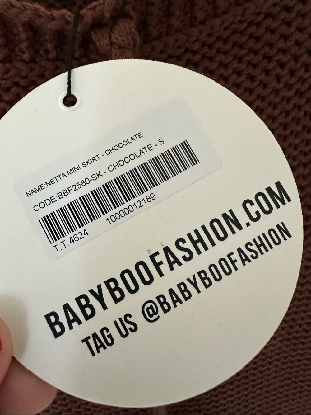 NWT BABYBOO NETTA MINI SKIRT - CHOCOLATE size S - Picture 7 of 8